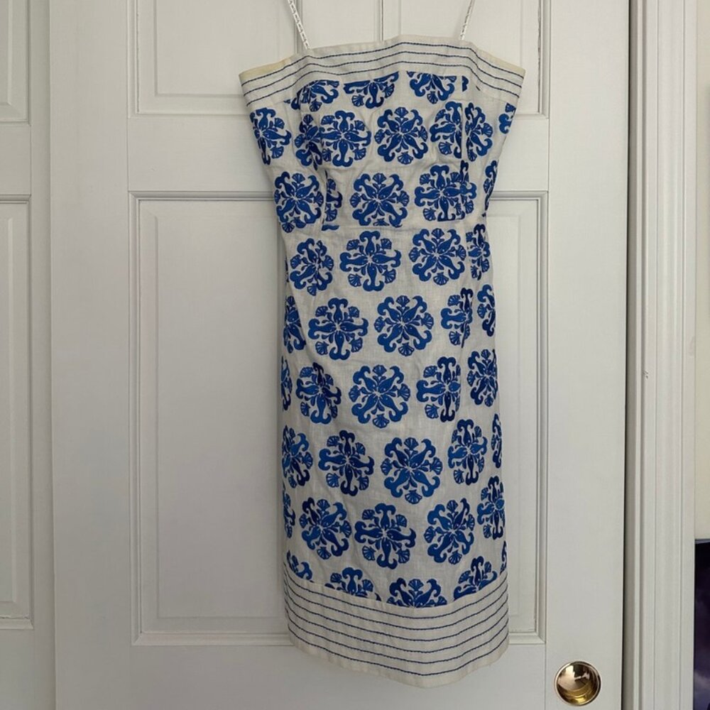 0 Blue/White Lilly Pulitzer Strapless Dress